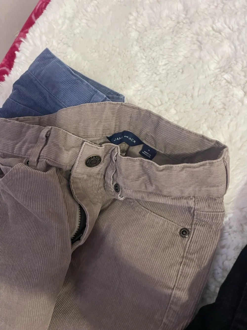 Janie and Jack Corduroy Pants Trio in Blue, Taupe, and Black - Picture 7 of 9